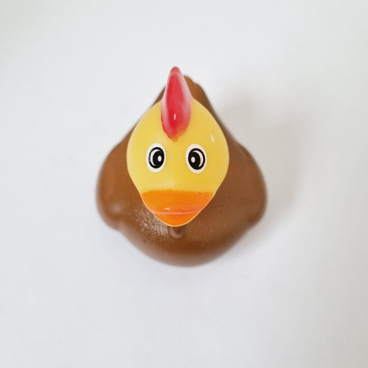 Brown Rooster Rubber Duck