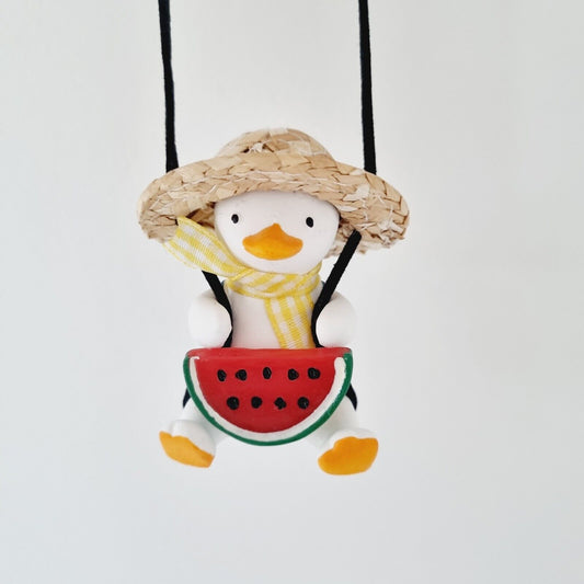 Sunny Swing Duck, Straw Hat, Scarf, Backpack, Watermelon / Car accessory