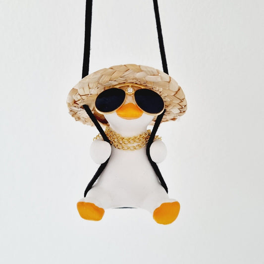 Stylish Swing Duck, Chain, Sunglasses, Backpack, Straw Hat / Car accessory