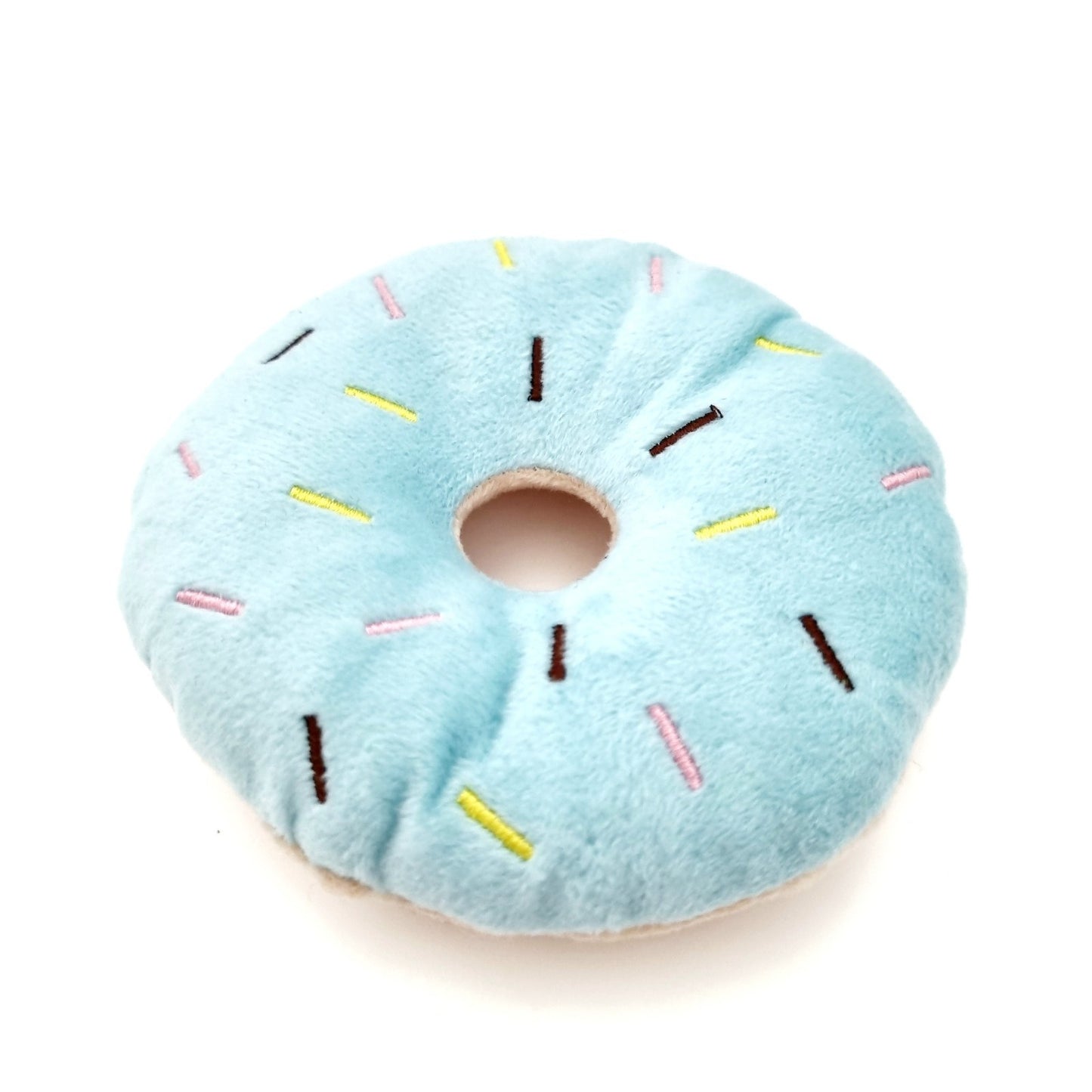 Blue Donut Plush Pet Toy Squeaky Treat-Themed Fun