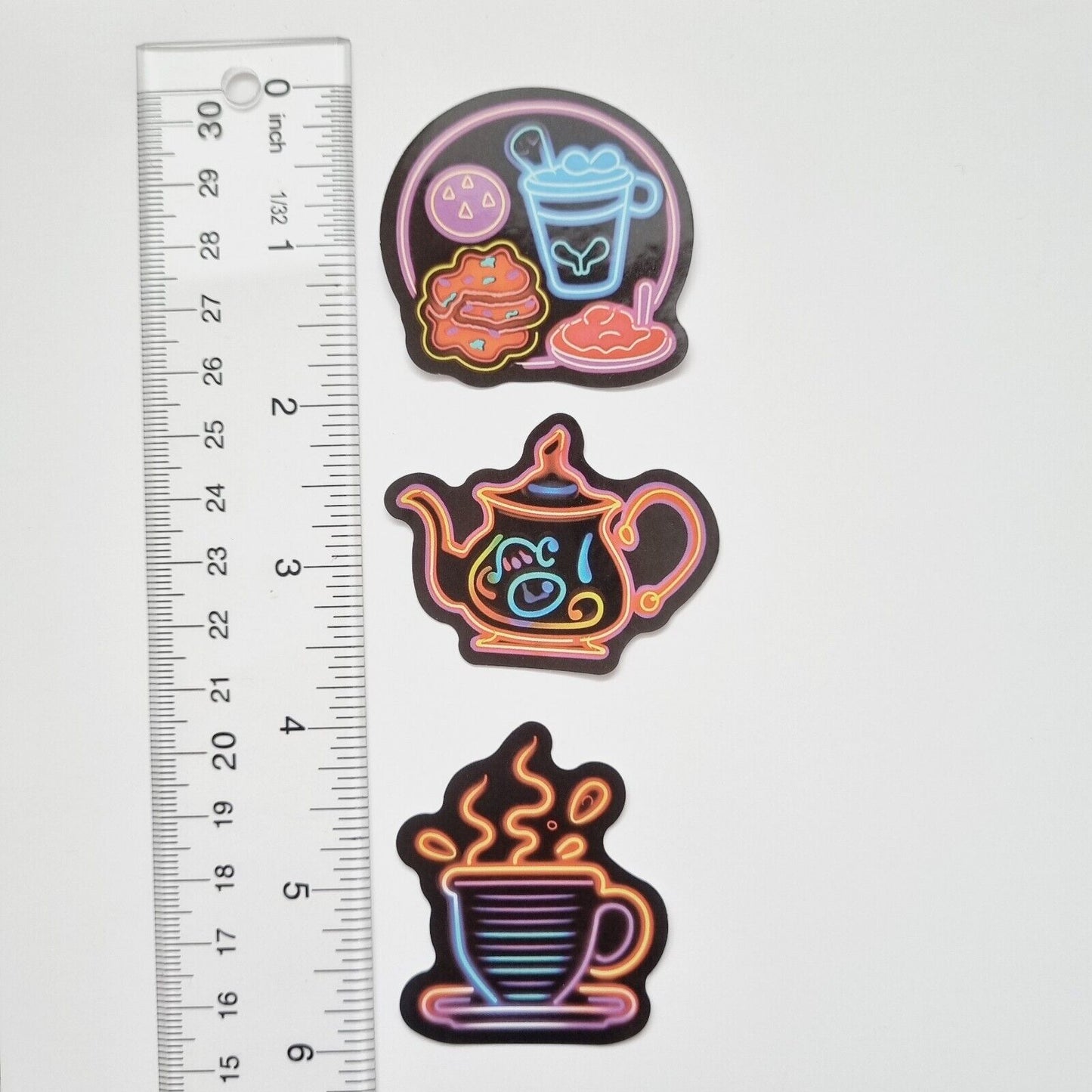 Stickers / Teapot / Coffee Cup / Food / for Laptop, Bottle, Notepad / Set of 3