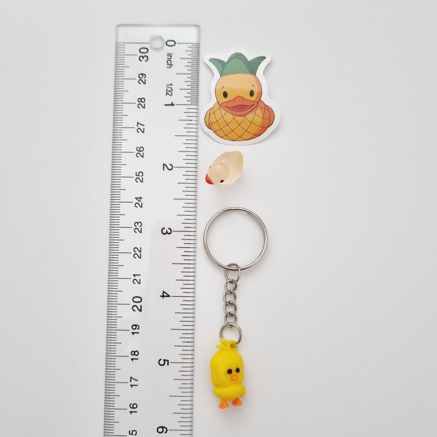 Set of 3 / Rubber Duck Keychain / Sticker Duck / Cute Mini Duck