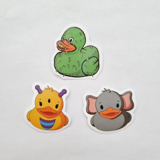 Duck Stickers / Big Elephant / Funny Snail / Prickly Cactus / Set of 3