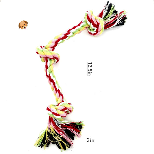 3-Knot Colorful Rope Tug Toy for Dogs