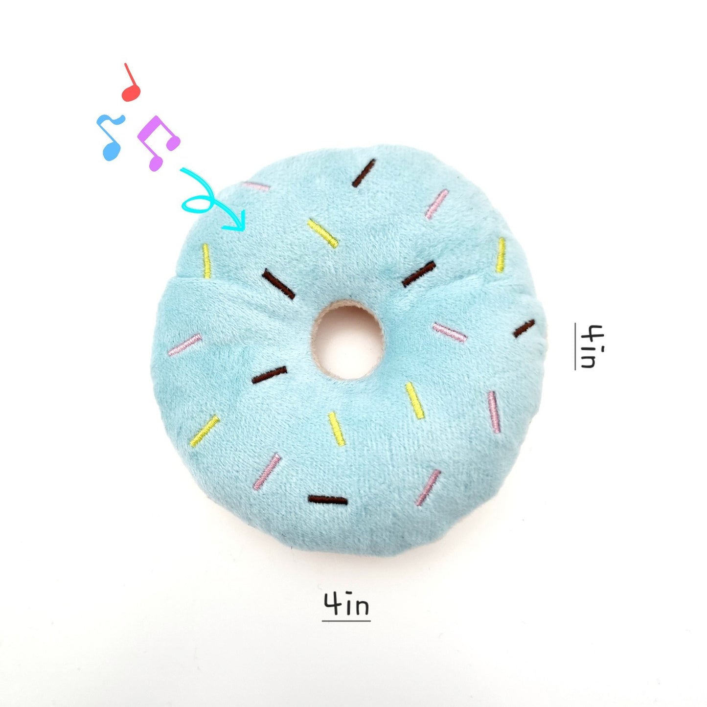 Blue Donut Plush Pet Toy Squeaky Treat-Themed Fun