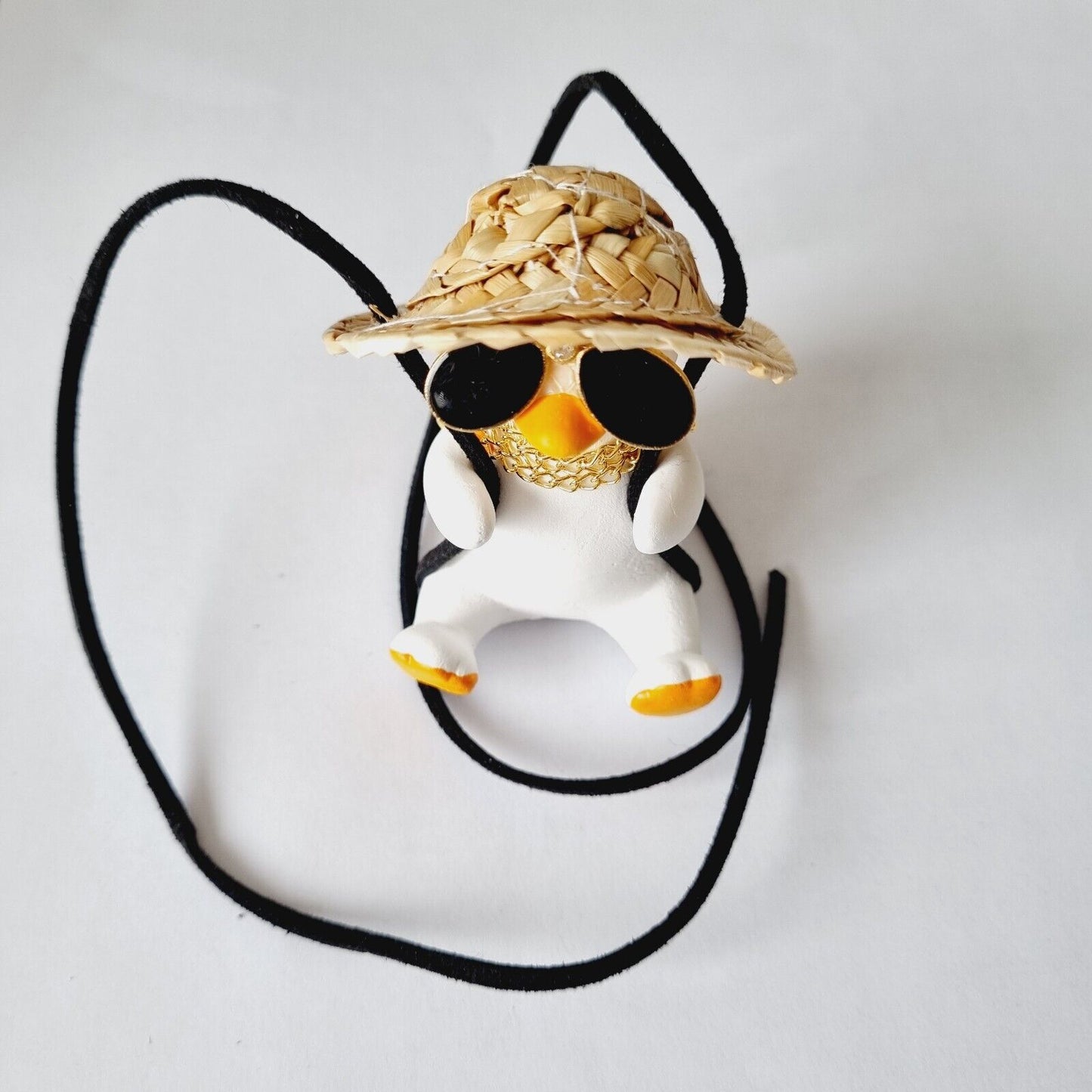 Stylish Swing Duck, Chain, Sunglasses, Backpack, Straw Hat / Car accessory