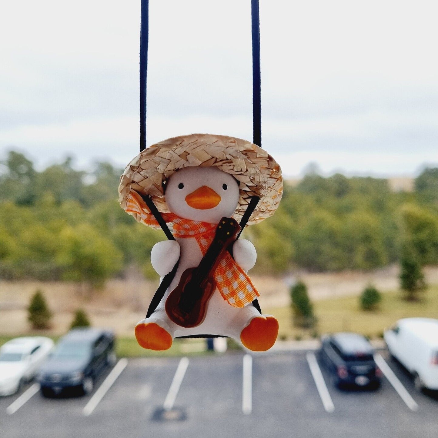 Cool Swing Duck, Guitar, Scarf, Straw Hat, Backpack / Car accessory