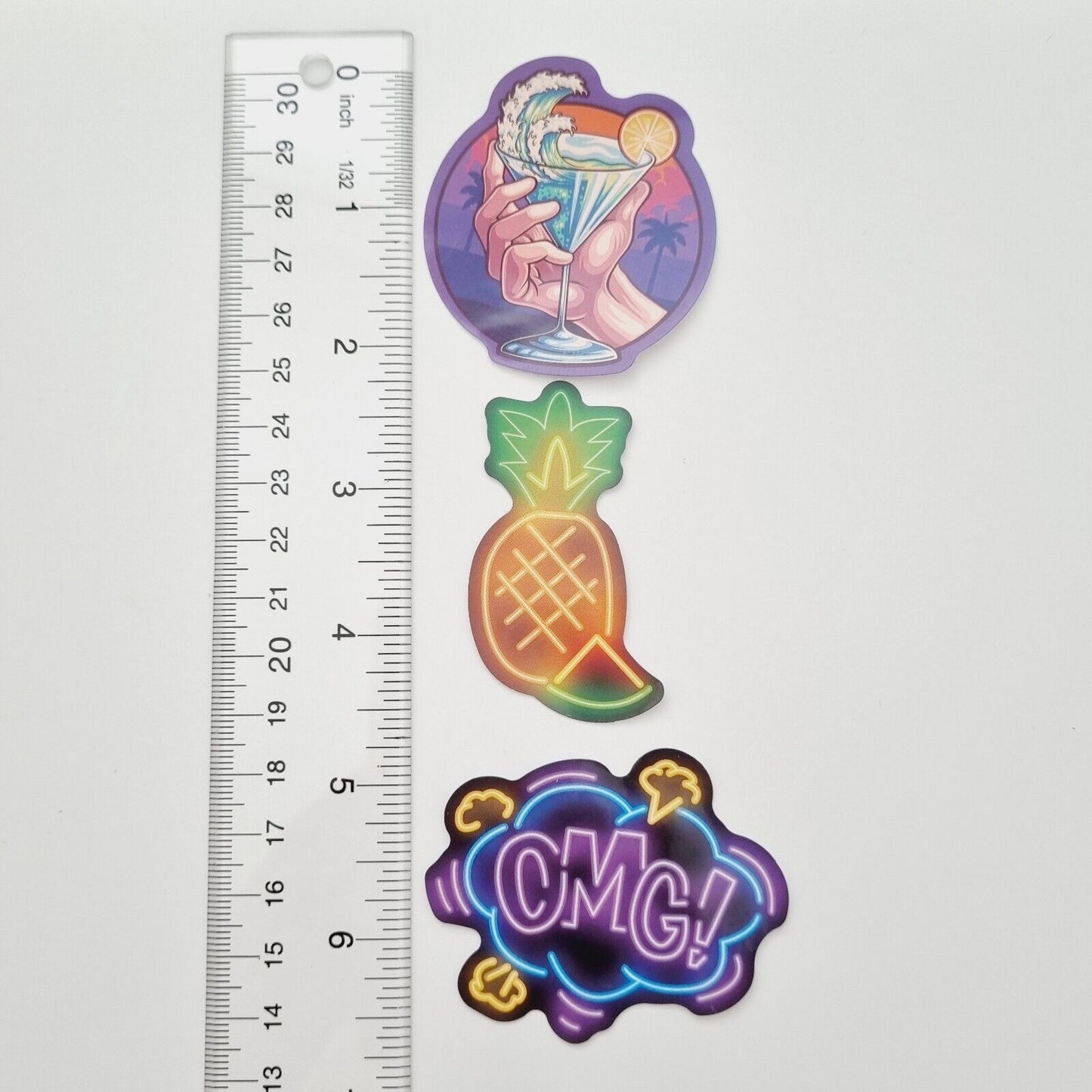 Stickers / Margarita Drink / OMG / Pineapple / Vacation / Summer / Set of 3