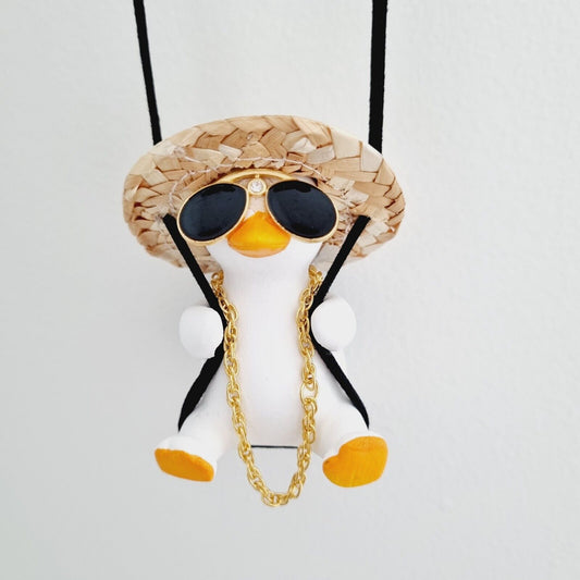 Traveling Swing Duck, Straw Hat, Sunglasses, Backpack, Chain / Car accessory