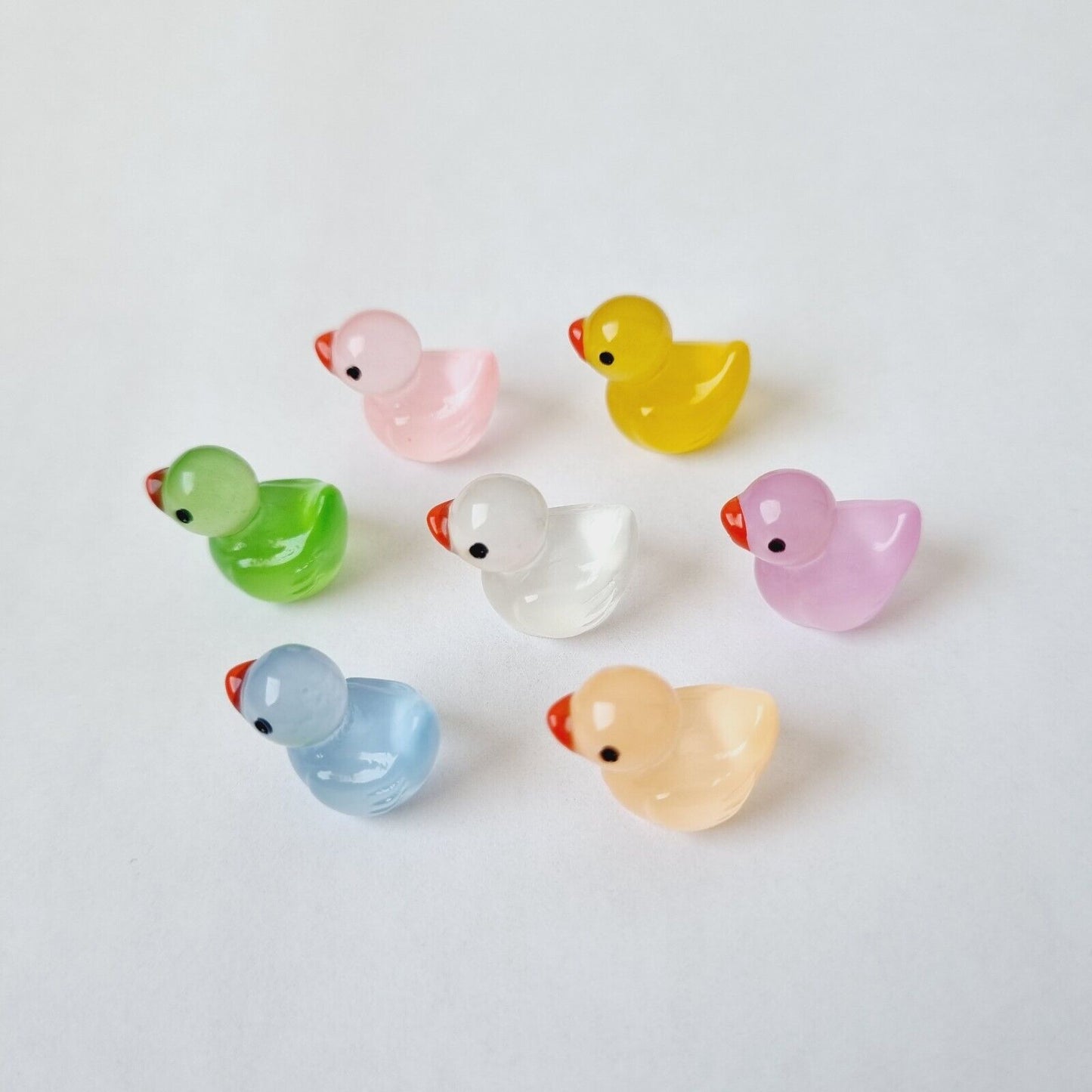 Colorful Mini Tiny Duck Glow in Dark Perfect Decoration 7 Pieces