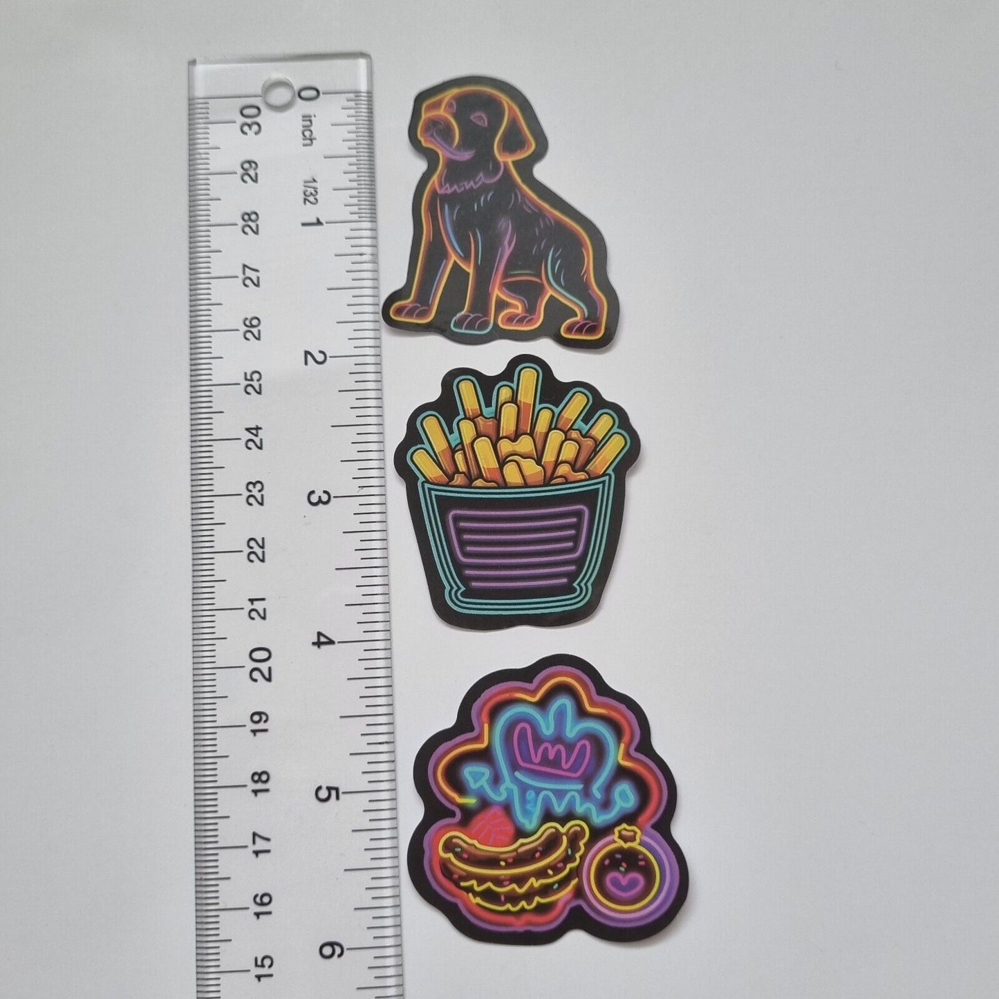 Stickers / Dog / French Fries / Food / for Laptop, Bottle, Notepad / Set of 3