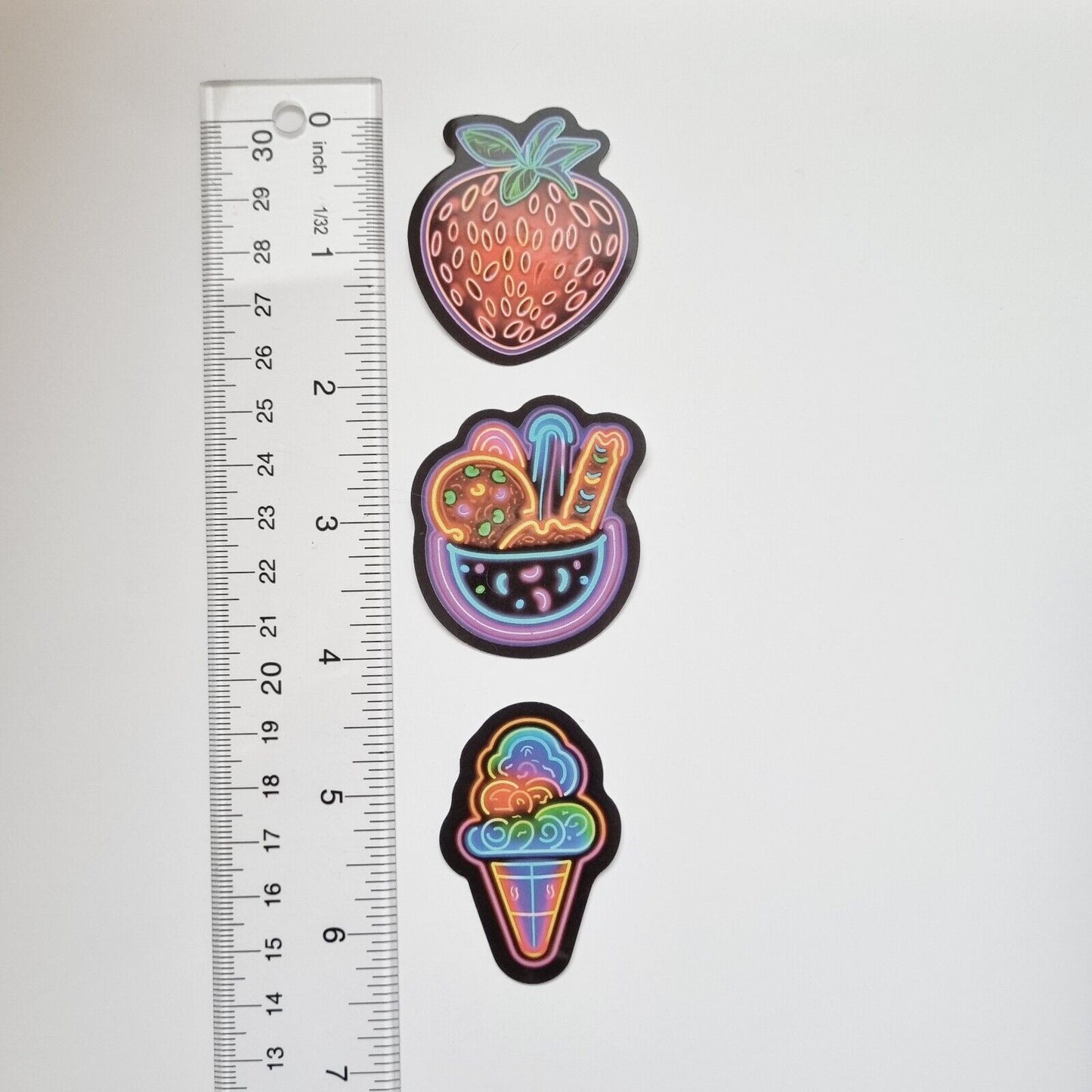 Stickers / Strawberry / Ice Cream / Food / Summer / Set of 3