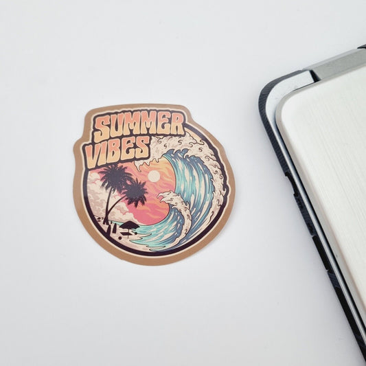 Sticker / Summer Vibes / Sticker for Laptop, Water Bottle, Notepad, Phone
