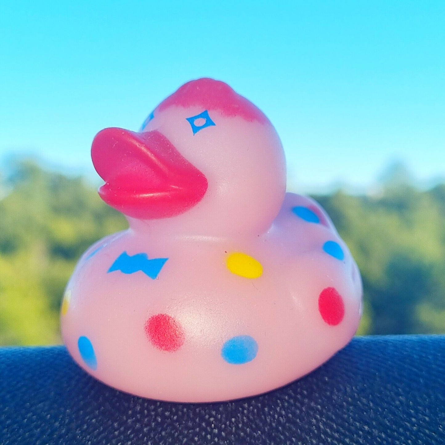 π₯π Polka Dot Party Rubber Duck for Jeep Ducking π» Fun Jeep Wrangler Accessory