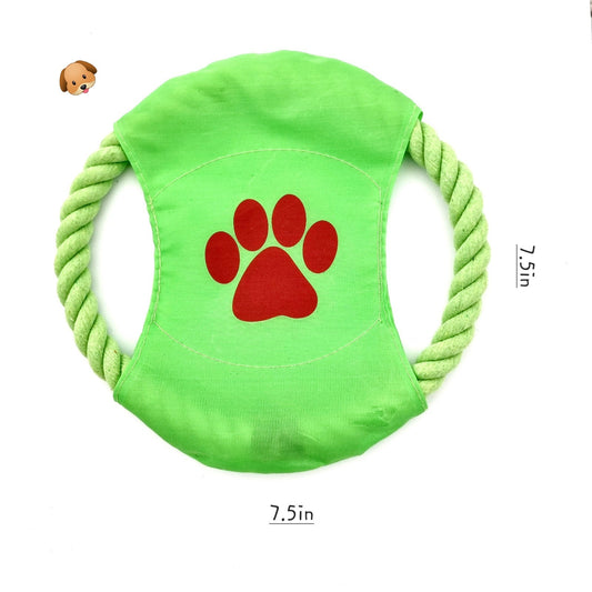 Durable Rope and Fabric Frisbee Toy for Dogs