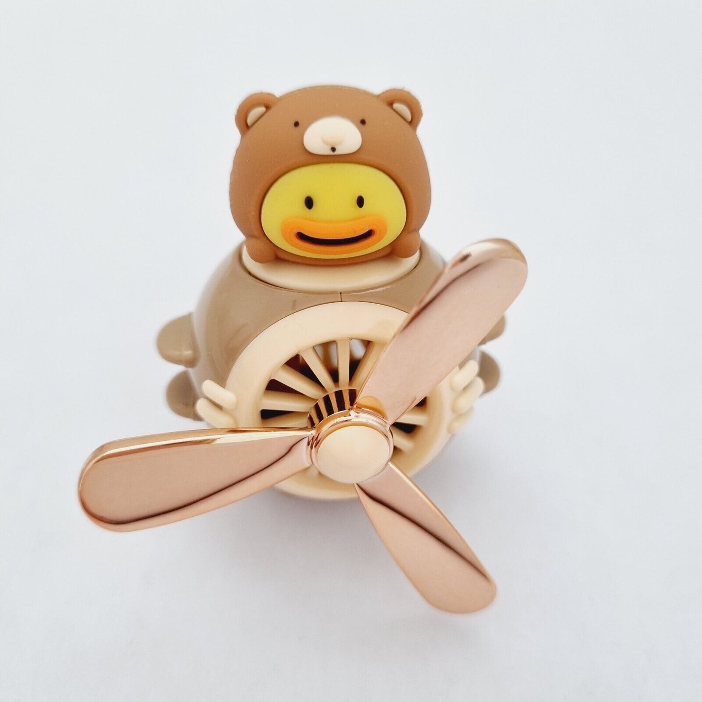Cute Pilot Duck Bear Car Air Freshener with Rotating Propeller