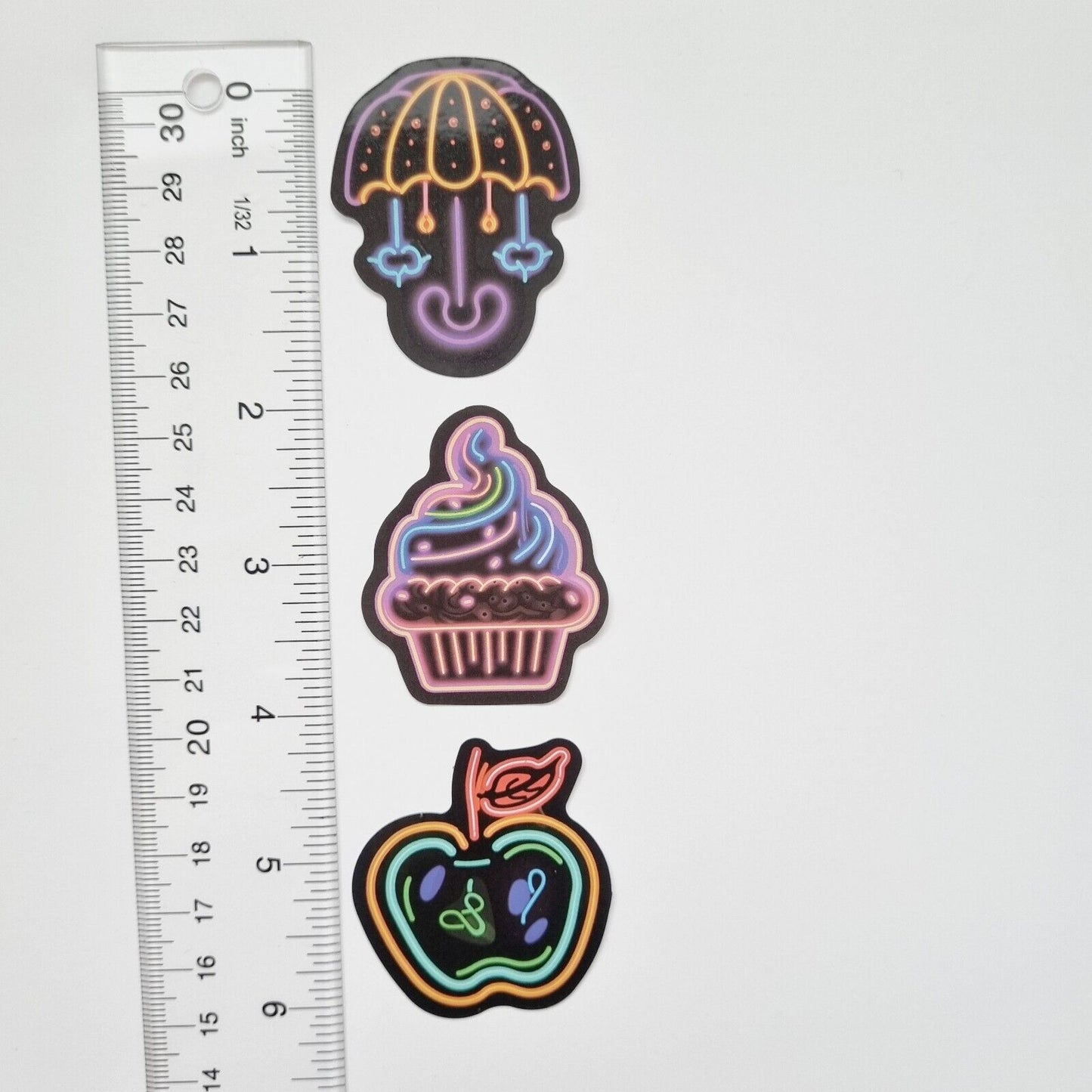 Stickers / Cupcake / Apple / Umbrella / for Laptop, Bottle, Notepad / Set of 3