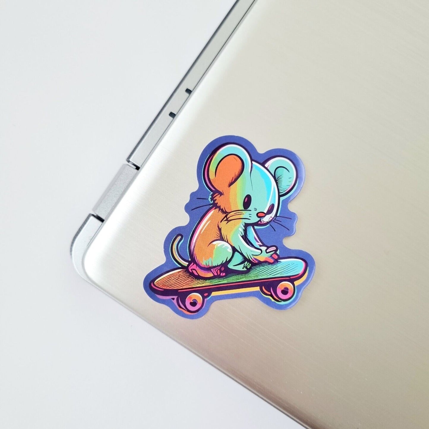 Sticker / Mouse on Skateboard / Sticker for Laptop, Water Bottle, Notepad, Phone