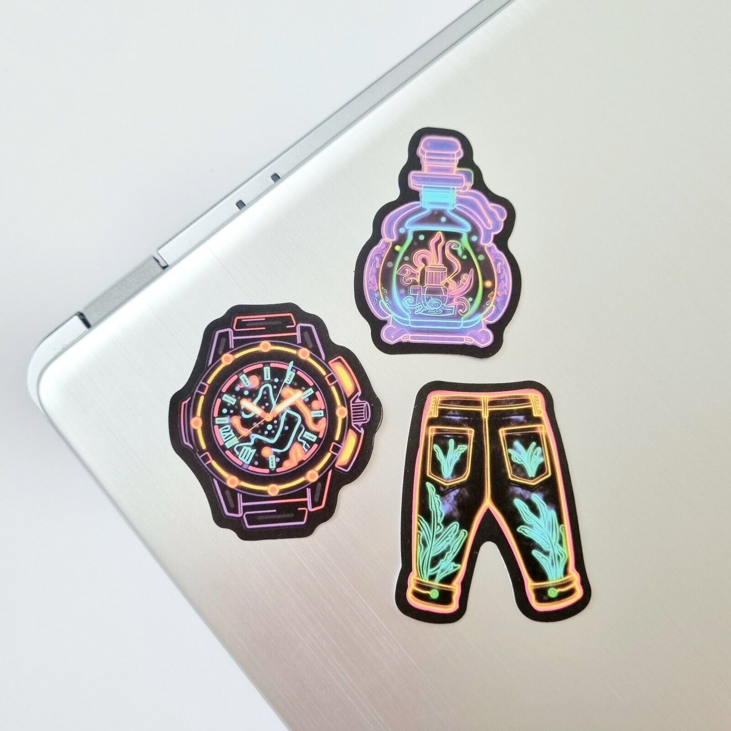 Stickers / Watch / Bottle / Pants / for Laptop, Bottle, Notepad / Set of 3