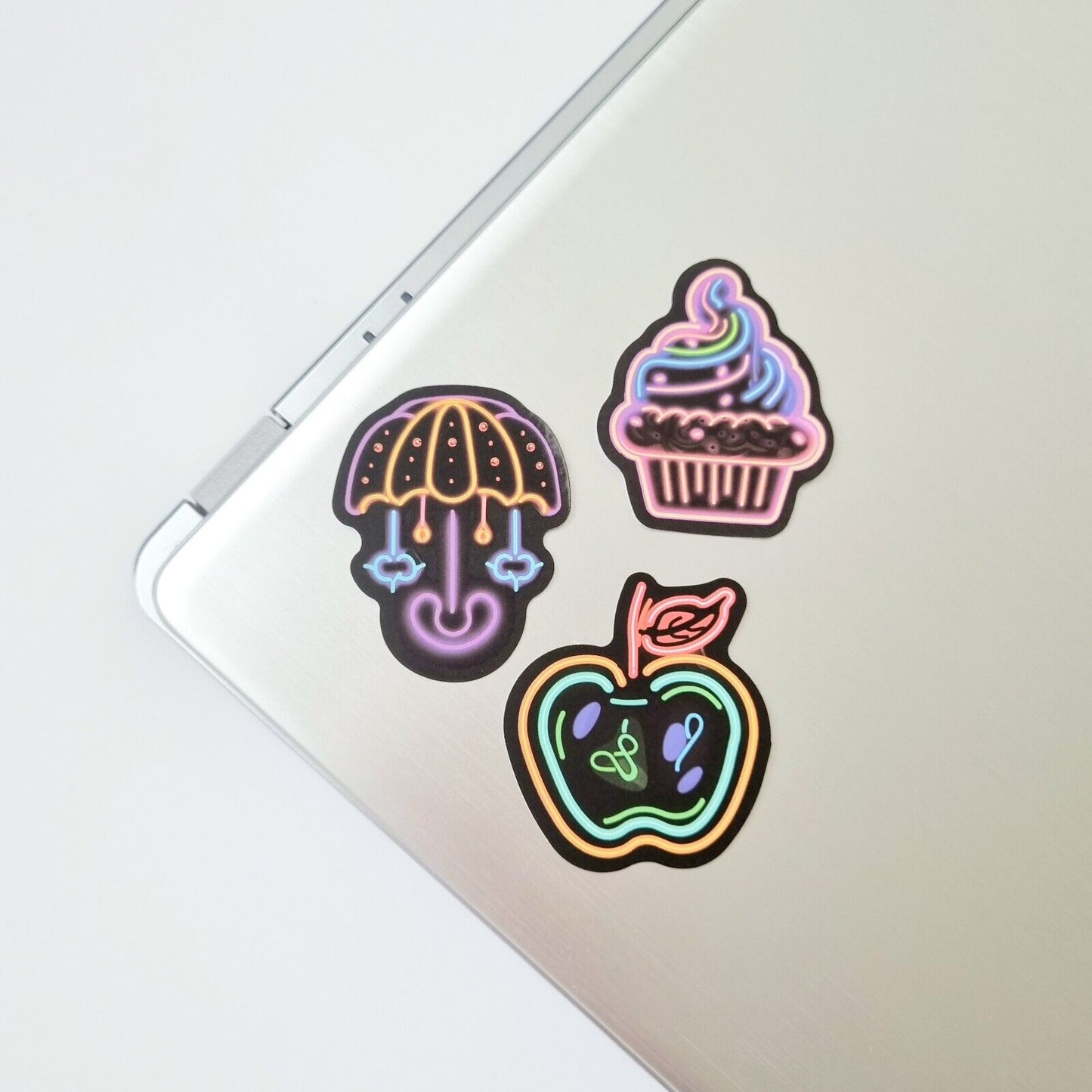 Stickers / Cupcake / Apple / Umbrella / for Laptop, Bottle, Notepad / Set of 3