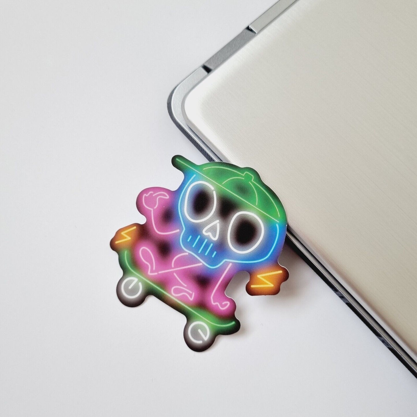 Sticker / Skeleton on Skateboard / Sticker for Laptop, Water Bottle, Notepad