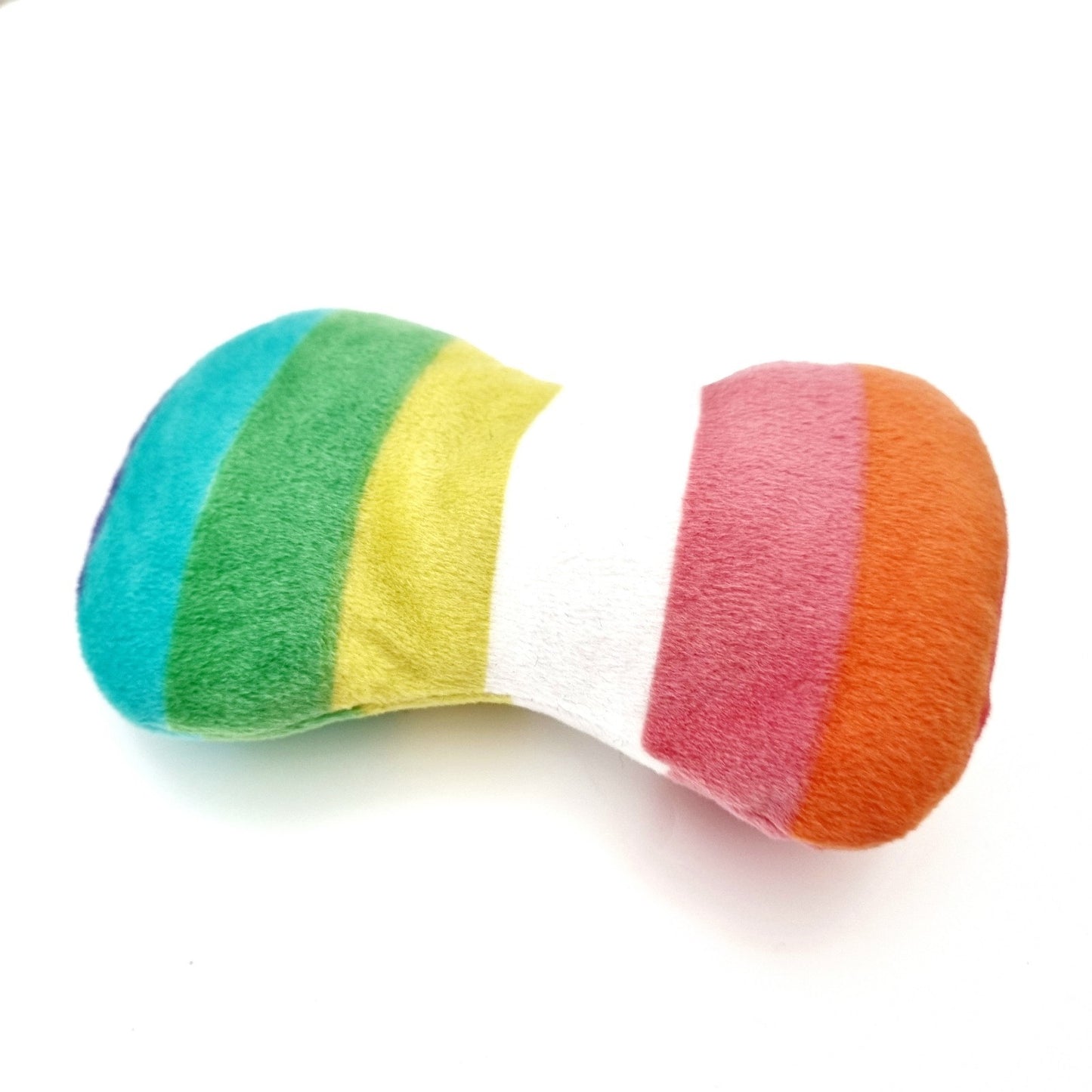 Rainbow Bone Plush Pet Toy Colorful Squeaky Chew
