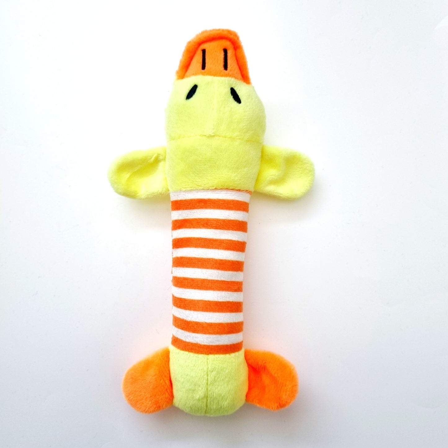 Striped Duck Squeaky Plush Pet Toy Soft & Fun