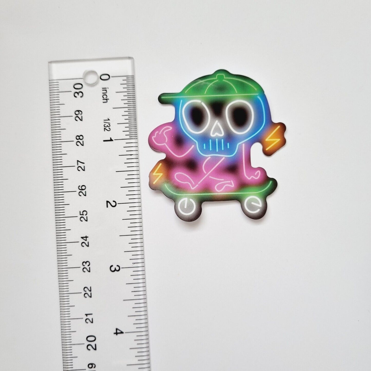 Sticker / Skeleton on Skateboard / Sticker for Laptop, Water Bottle, Notepad