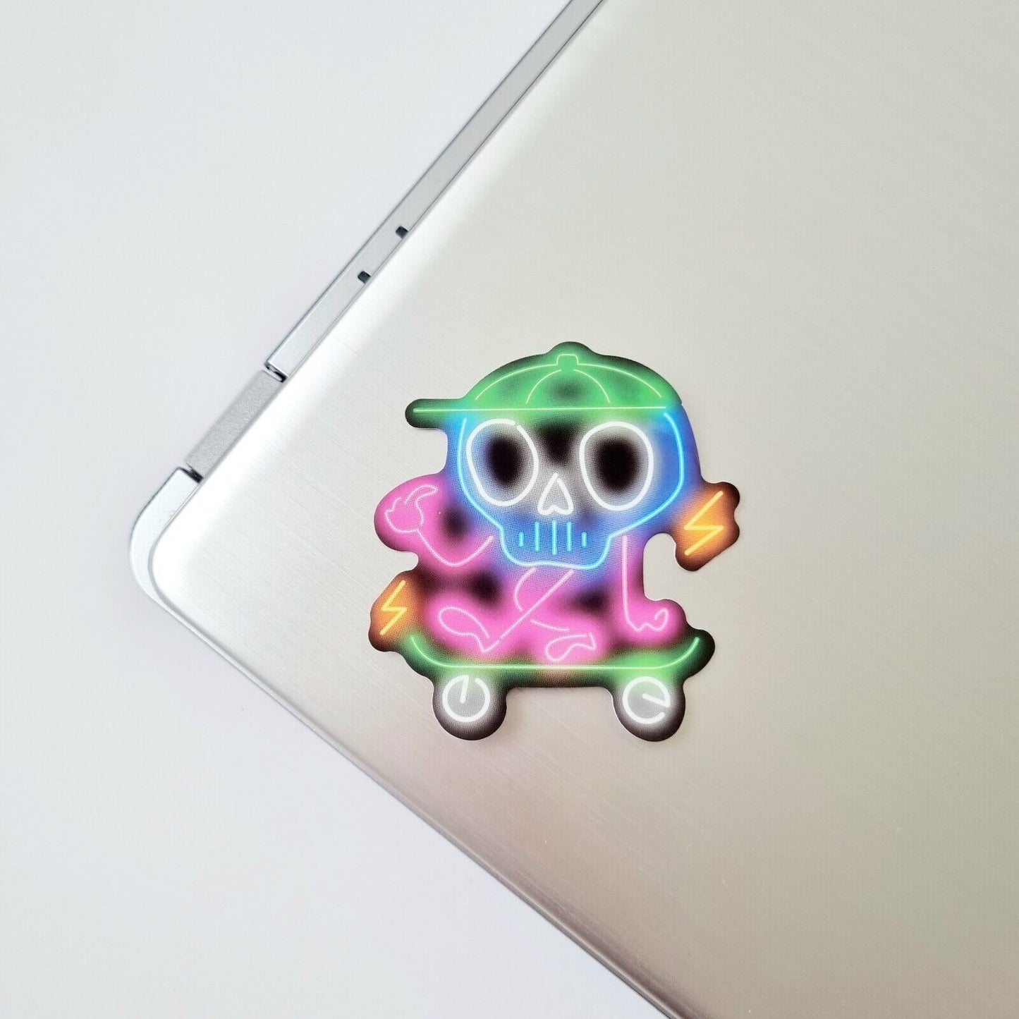 Sticker / Skeleton on Skateboard / Sticker for Laptop, Water Bottle, Notepad