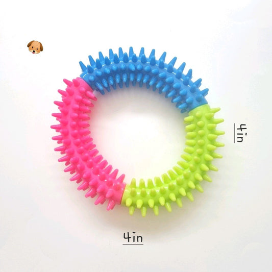 Tricolor Rubber Ring Dog Toy