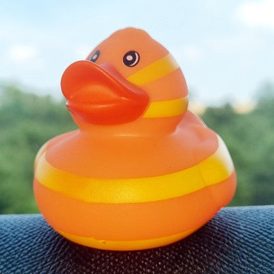 🍑🐥 Peach & Yellow Striped Rubber Duck Jeep Ducking 🛻 Jeep Wrangler Accessory