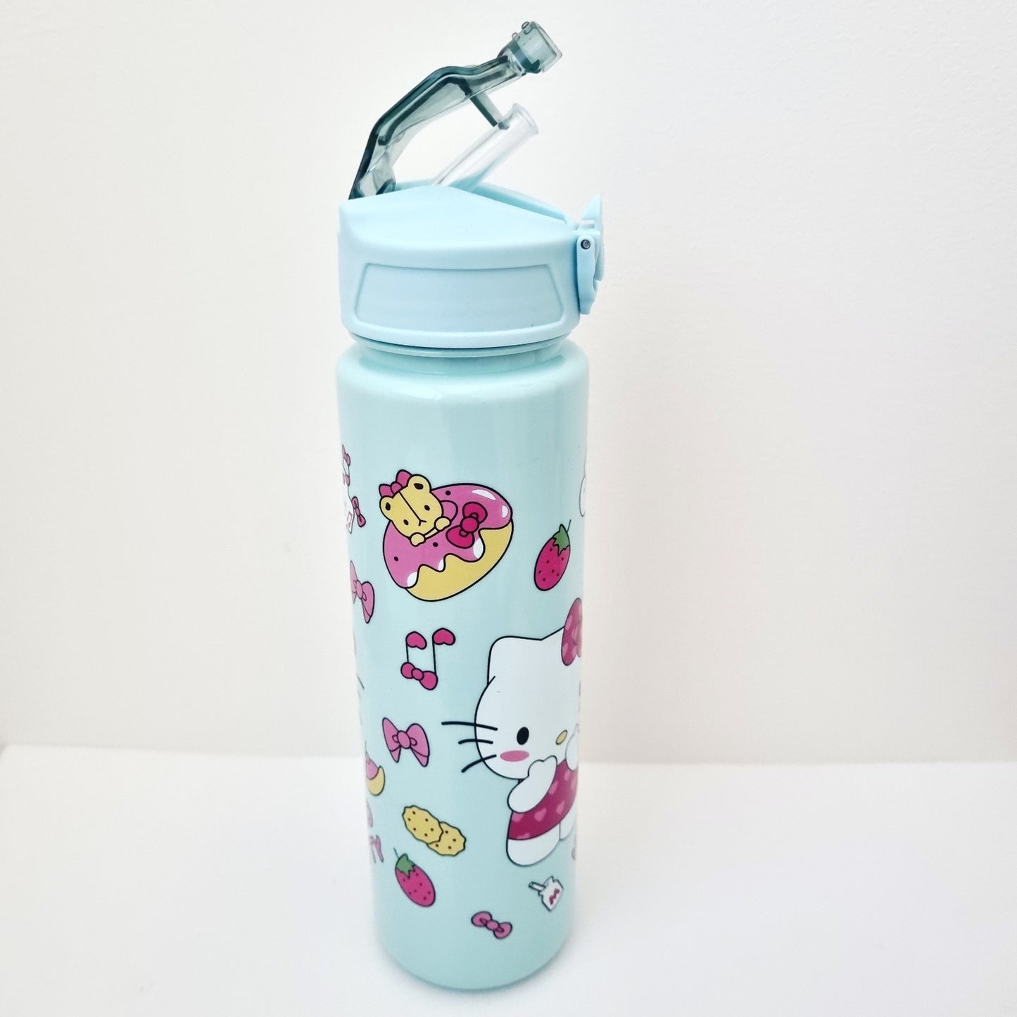 🧋🐱 Adorable Water Bottle with Straw & Carrying Strap
